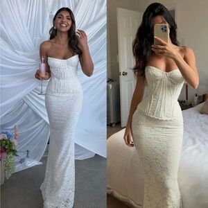 House of CB Cream Lace Corset Gown